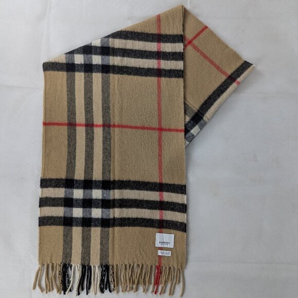 Burberry Accessories - Burberry London England Classic Nova Check 100% Cashmere Beige Scarf - Scotland